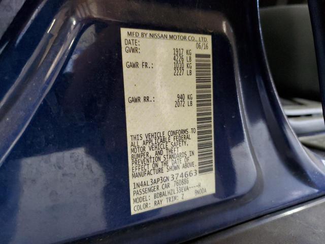 2016 NISSAN ALTIMA 2.5 1N4AL3AP3GN374663