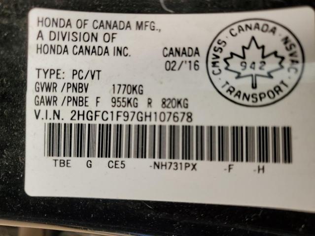 2016 HONDA CIVIC TOUR 2HGFC1F97GH107678
