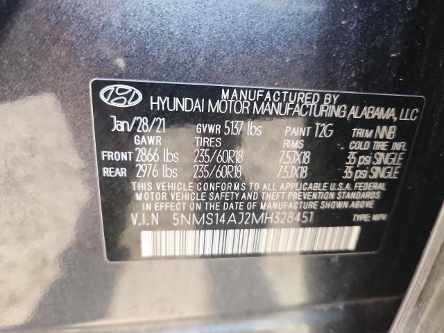 2021 HYUNDAI SANTA FE SE - 5NMS14AJ2MH328451