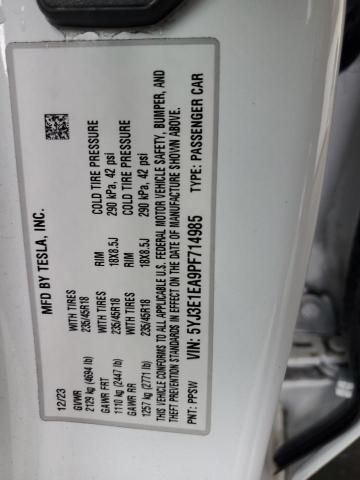 2023 TESLA MODEL 3 5YJ3E1EA9PF714985