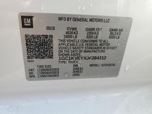 2018 CHEVROLET SILVERADO 1GC1KVEYXJF284312