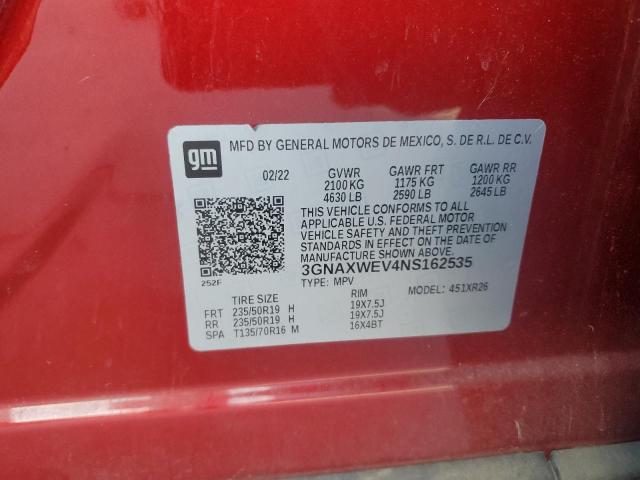 2022 CHEVROLET EQUINOX RS 3GNAXWEV4NS162535