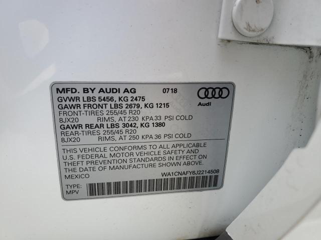 2018 AUDI Q5 PRESTIG WA1CNAFY6J2214508