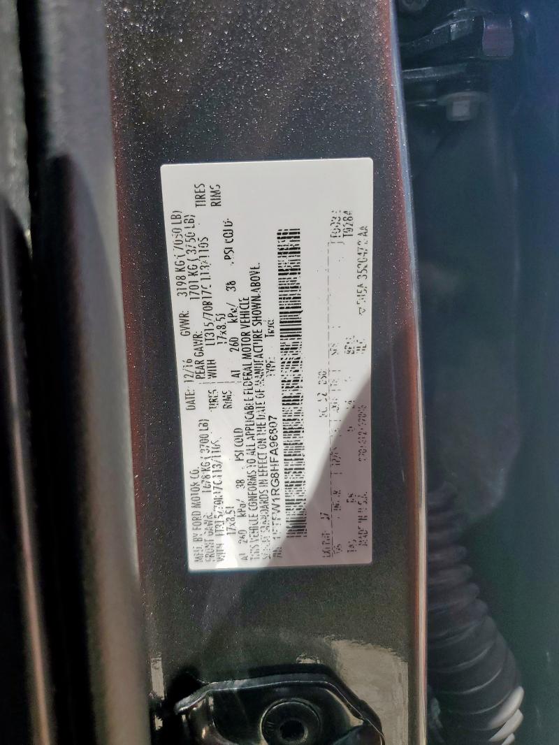 2017 FORD F150 RAPTO 1FTFW1RG8HFA96807