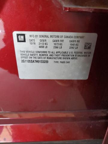 2017 CHEVROLET IMPALA LT 2G1105SA7H9133209