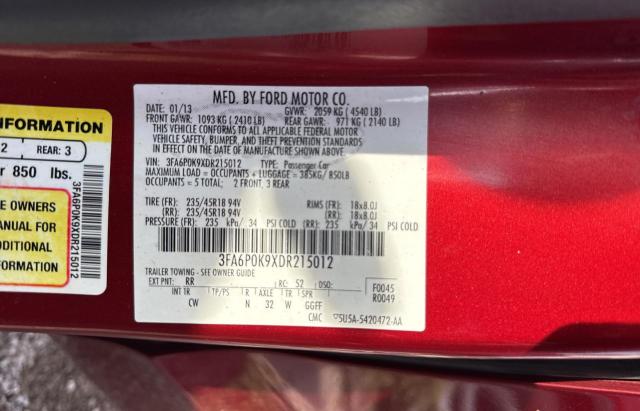 2013 FORD FUSION TITANIUM - 3FA6P0K9XDR215012