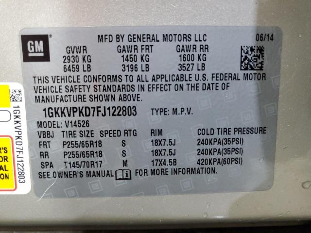 2015 GMC ACADIA SLE - 1GKKVPKD7FJ122803