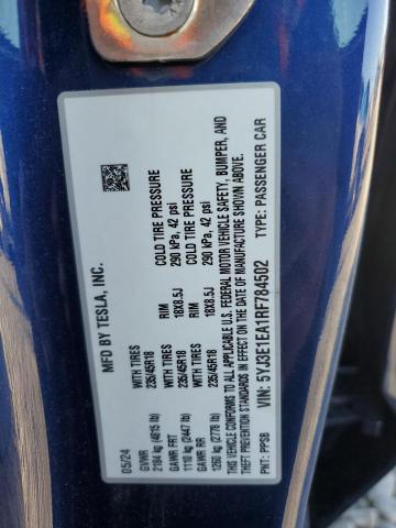2024 TESLA MODEL 3 5YJ3E1EA1RF784502