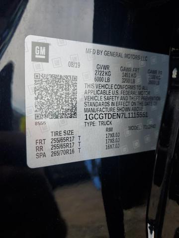 2020 CHEVROLET COLORADO Z71 1GCGTDEN7L1115551