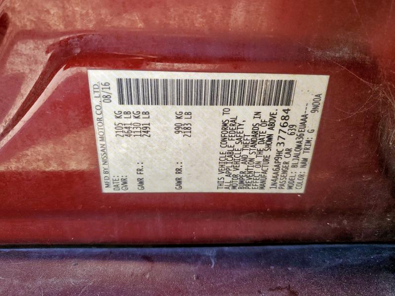 2017 NISSAN MAXIMA 3.5 - 1N4AA6AP9HC377684