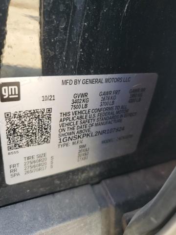 2022 CHEVROLET TAHOE K150 1GNSKPKL2NR107824