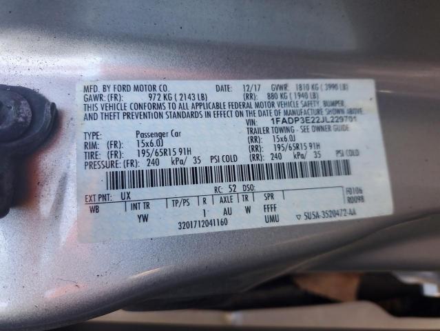 2018 FORD FOCUS S 1FADP3E22JL229701