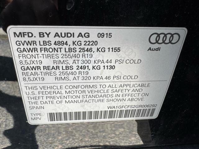 2016 AUDI Q3 PRESTIG WA1GFCFS2GR006292