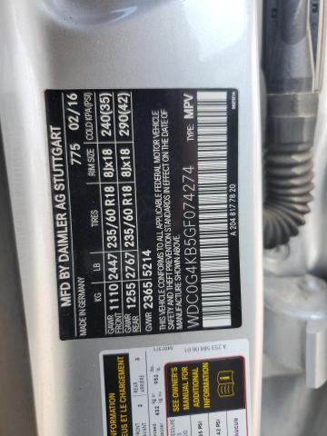 2016 MERCEDES-BENZ GLC 300 4M WDC0G4KB5GF074274