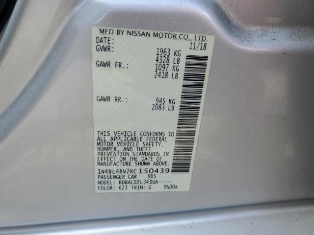 2019 NISSAN ALTIMA S 1N4BL4BV2KC150439