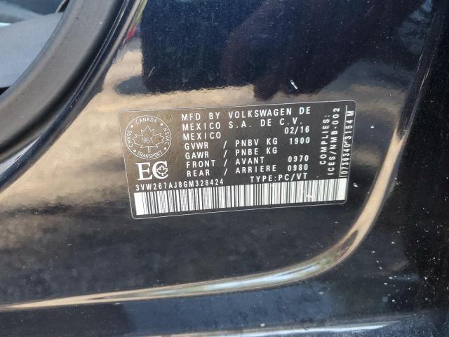 2016 VOLKSWAGEN JETTA S 3VW267AJ8GM328424