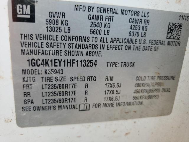 2017 CHEVROLET SILVERADO - 1GC4K1EY1HF113254