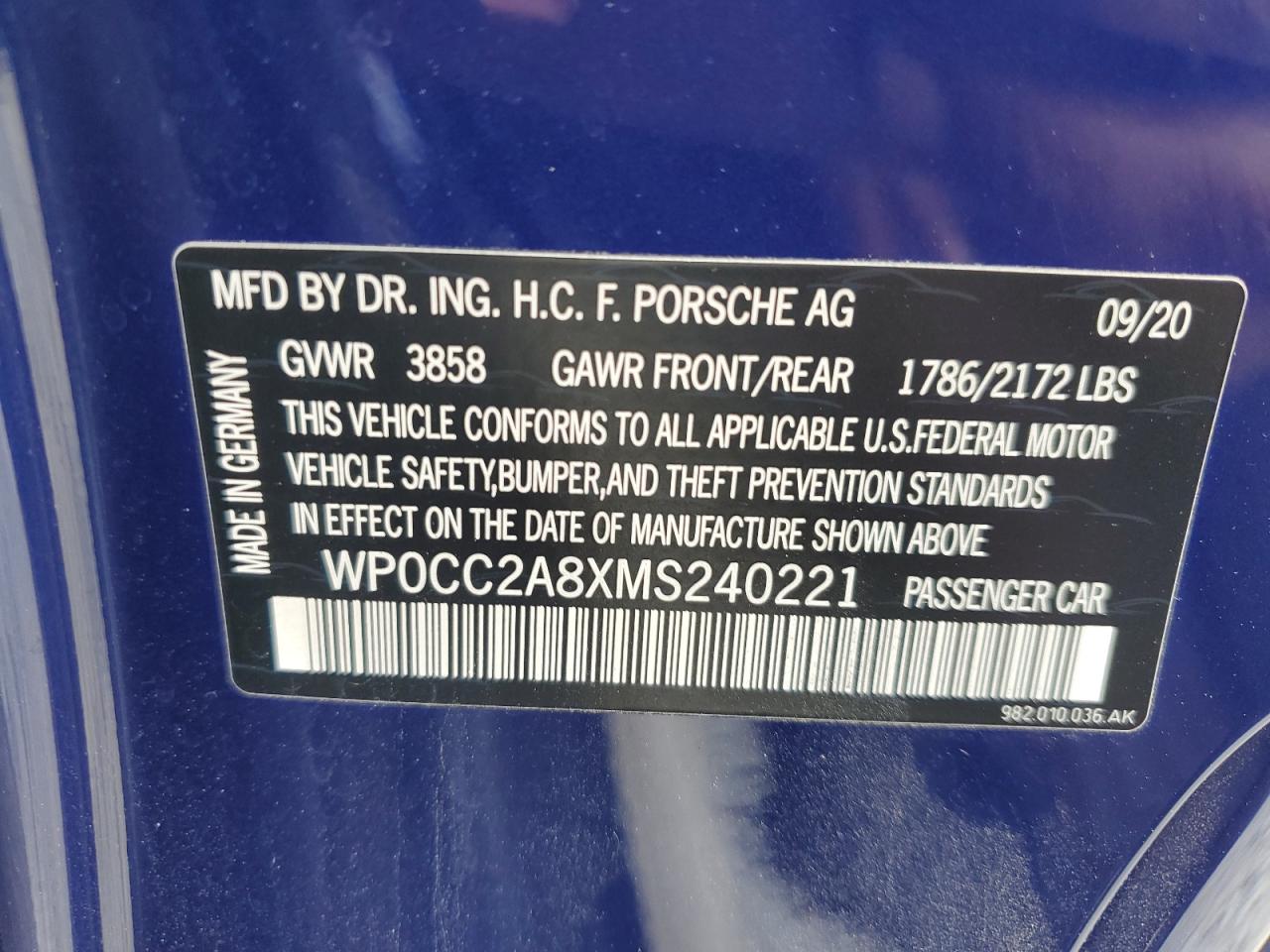 PORSCHE BOXSTER SPYDER