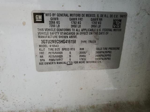 2017 GMC SIERRA K1500 SLT 3GTU2NEC5HG416158