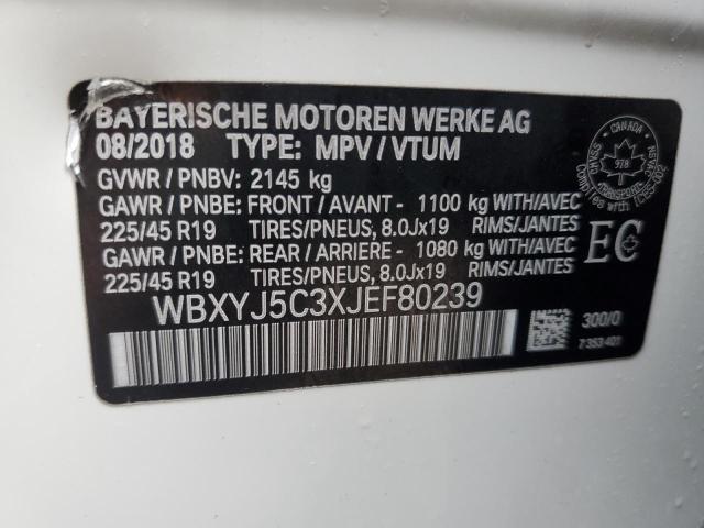 2018 BMW X2 XDRIVE2 WBXYJ5C3XJEF80239