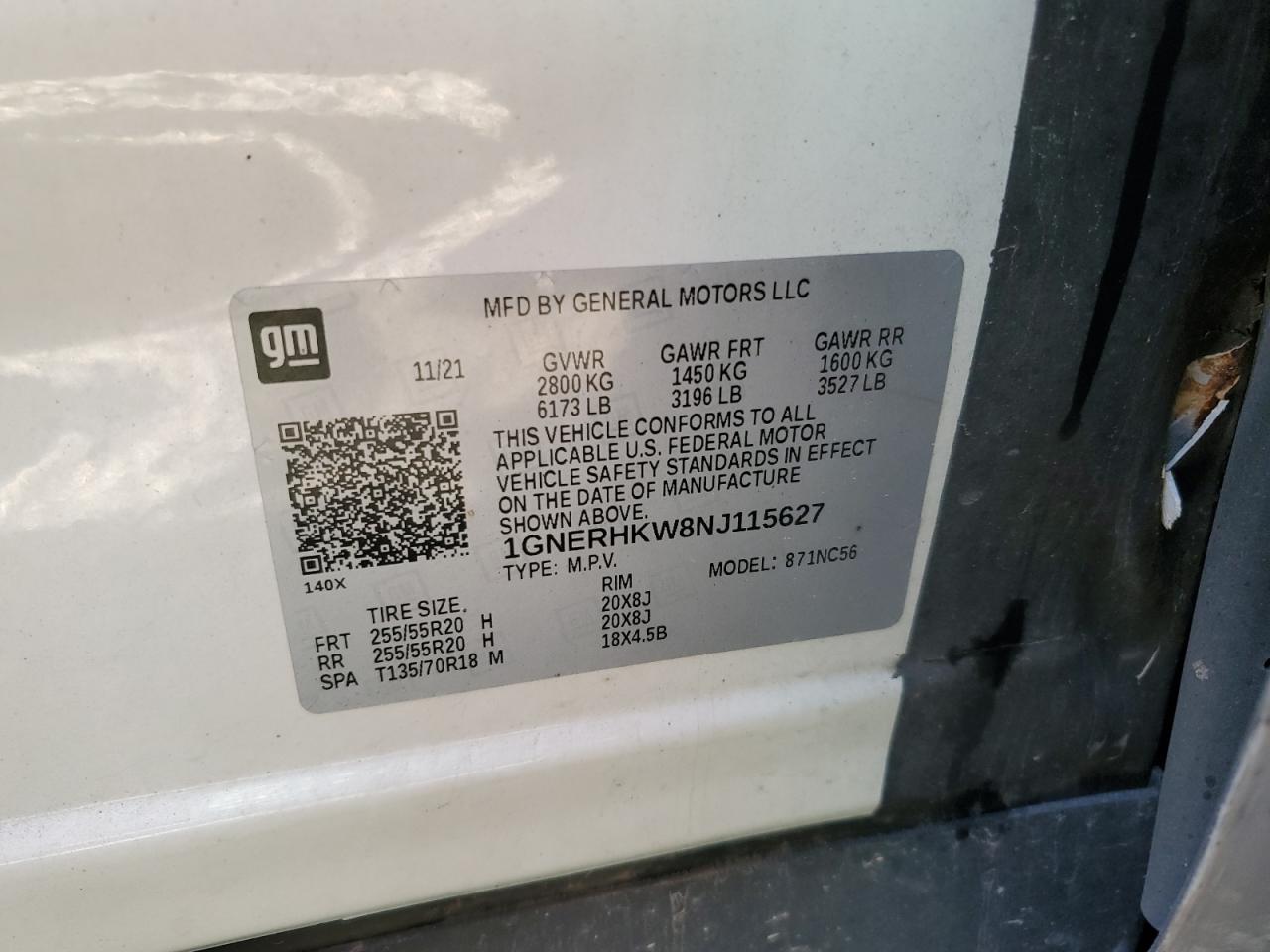 Lot #3240758150 2022 CHEVROLET TRAVERSE L