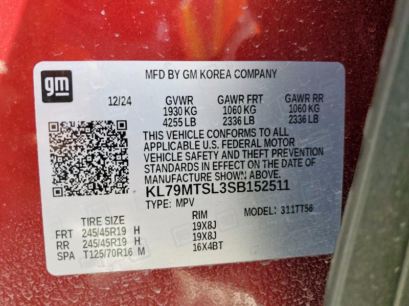 2025 CHEVROLET TRAILBLAZER RS KL79MTSL3SB152511