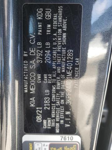 2021 KIA FORTE FE 3KPF24AD1ME401289