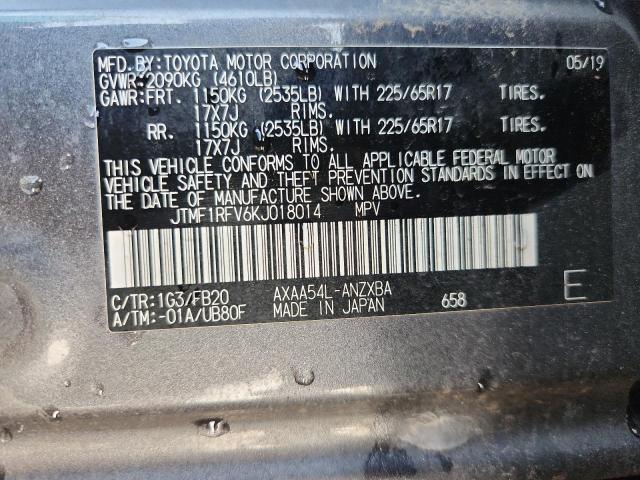 2019 TOYOTA RAV4 LE JTMF1RFV6KJ018014