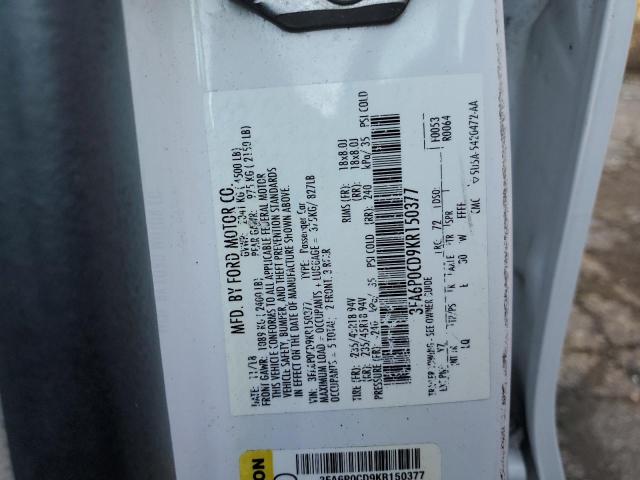 2019 FORD FUSION SEL #3303754429