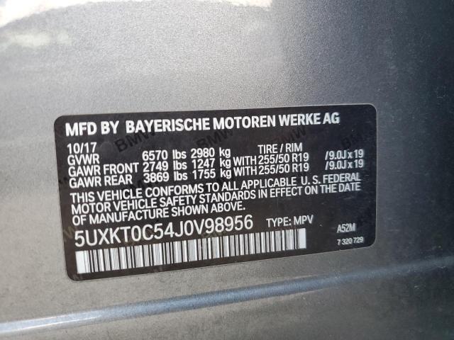 2018 BMW X5 XDR40E 5UXKT0C54J0V98956