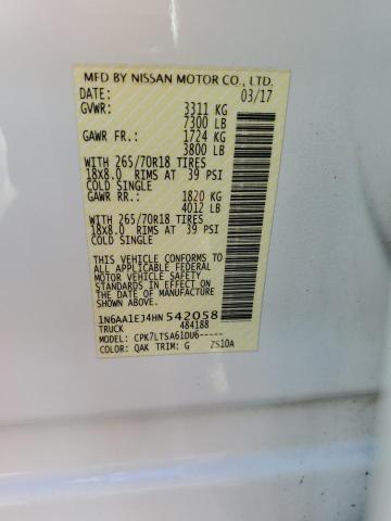 2017 NISSAN TITAN S 1N6AA1EJ4HN542058