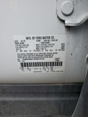2022 FORD EXPLORER 1FMSK8BH1NGB74142