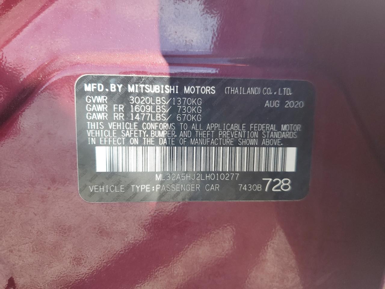 MITSUBISHI MIRAGE LE