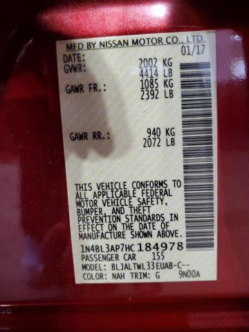 2017 NISSAN ALTIMA 3.5SL 1N4BL3AP7HC184978