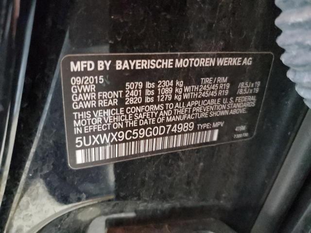 2016 BMW X3 XDRIVE2 5UXWX9C59G0D74989