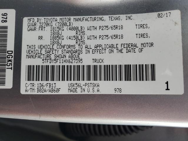 2017 TOYOTA TUNDRA CRE 5TFDY5F11HX627395