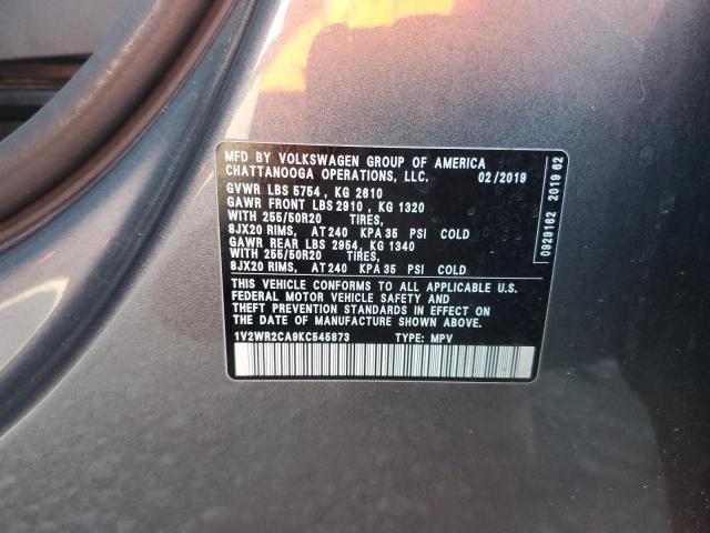 2019 VOLKSWAGEN ATLAS SE 1V2WR2CA9KC545873