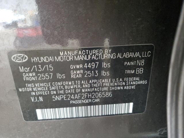 2015 HYUNDAI SONATA SE 5NPE24AF2FH206586