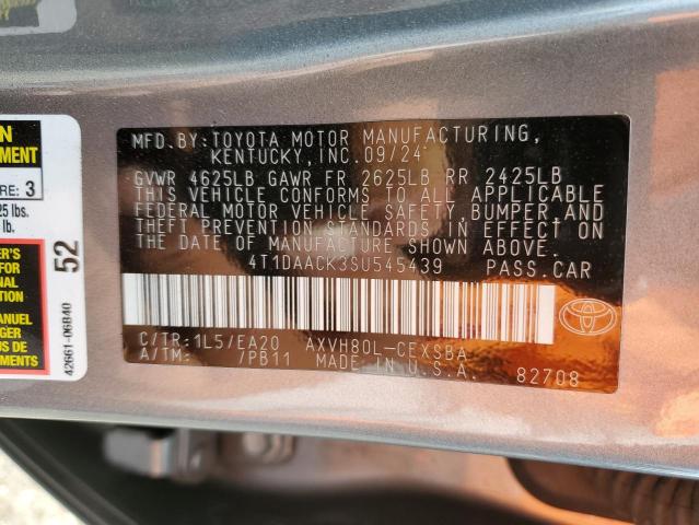 2025 TOYOTA CAMRY XSE 4T1DAACK3SU545439