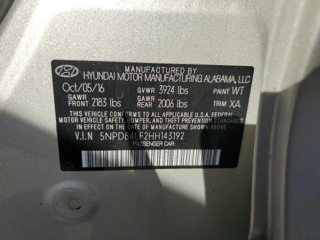 2017 HYUNDAI ELANTRA SE 5NPD84LF2HH143192