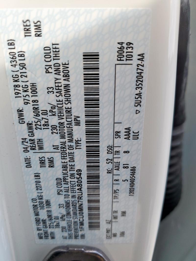 2024 FORD ESCAPE ST LINE 1FMCU0MN7RUA80549