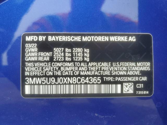 2022 BMW M340XI 3MW5U9J0XN8C64365