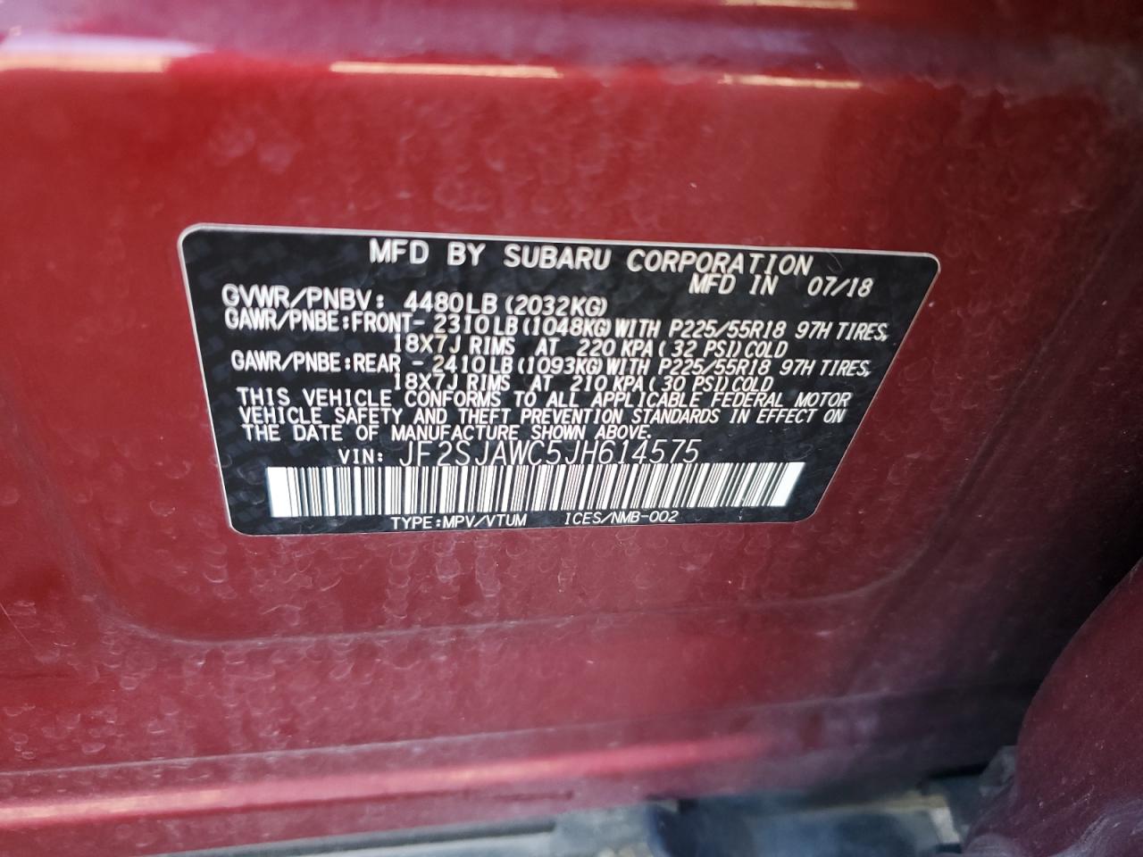 SUBARU FORESTER 2.5I TOURING