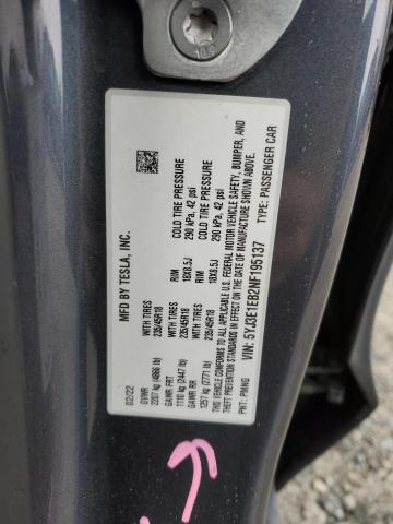 2022 TESLA MODEL 3 5YJ3E1EB2NF195137