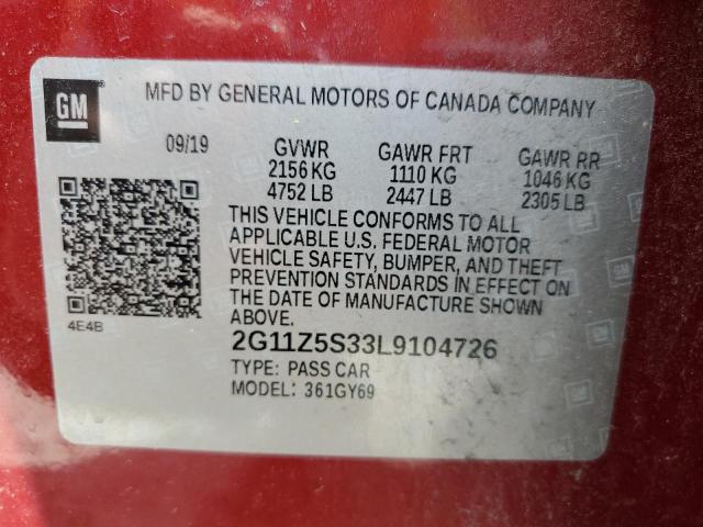2020 CHEVROLET IMPALA LT 2G11Z5S33L9104726