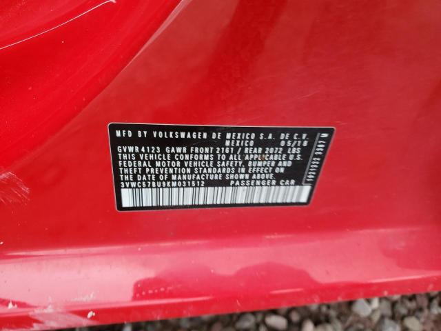 2019 VOLKSWAGEN JETTA S 3VWC57BU9KM031512