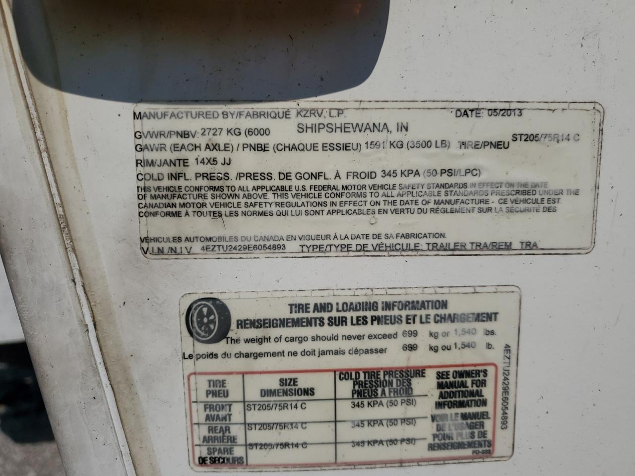 Lot #3282604865 2014 KZ SPORTSMEN