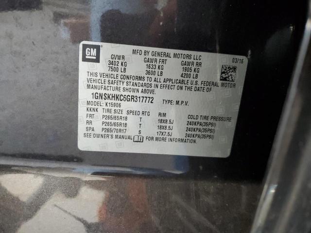 2016 CHEVROLET SUBURBAN 1GNSKHKC6GR317772