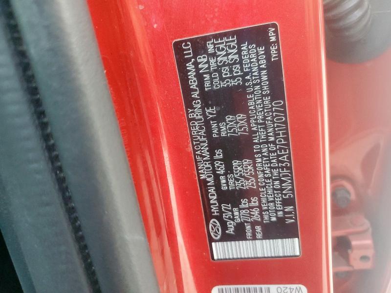 2023 HYUNDAI TUCSON SEL 5NMJF3AE7PH170770