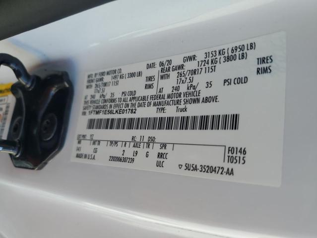 2020 FORD F150 1FTMF1E56LKE01782